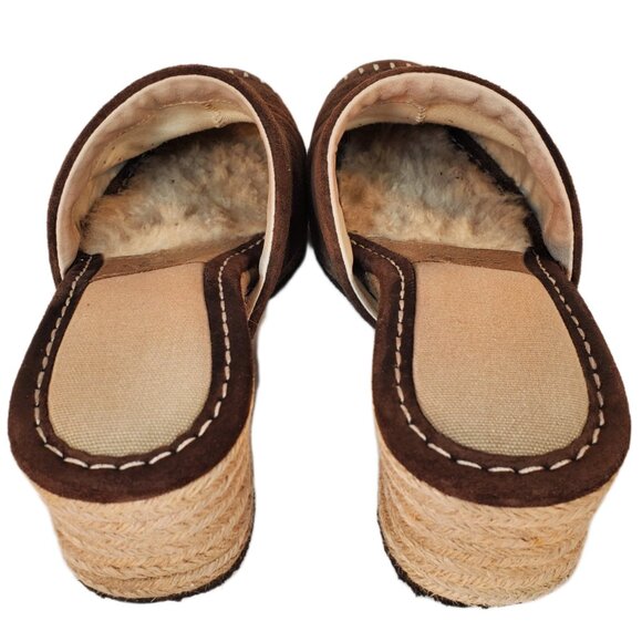 UGG Palma Espadrille 1655 Chestnut Suede Wedge Mule Clogs Women's Size US 8 - Picture 4 of 9
